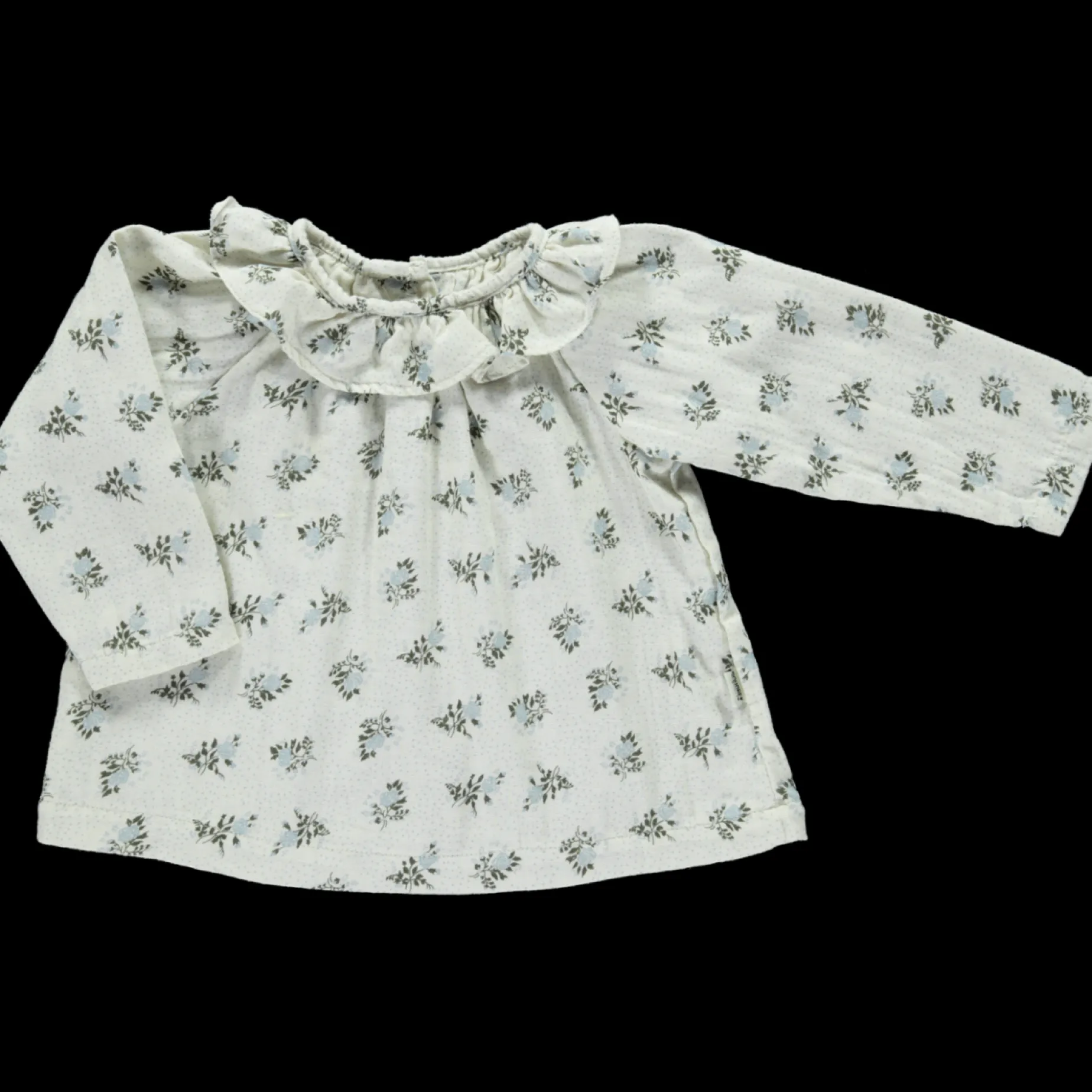 Poudre Organic Blouses & Chemises | BLOUSE CHARME Fleurs Blue Fog Fleurs-Blue-Fog