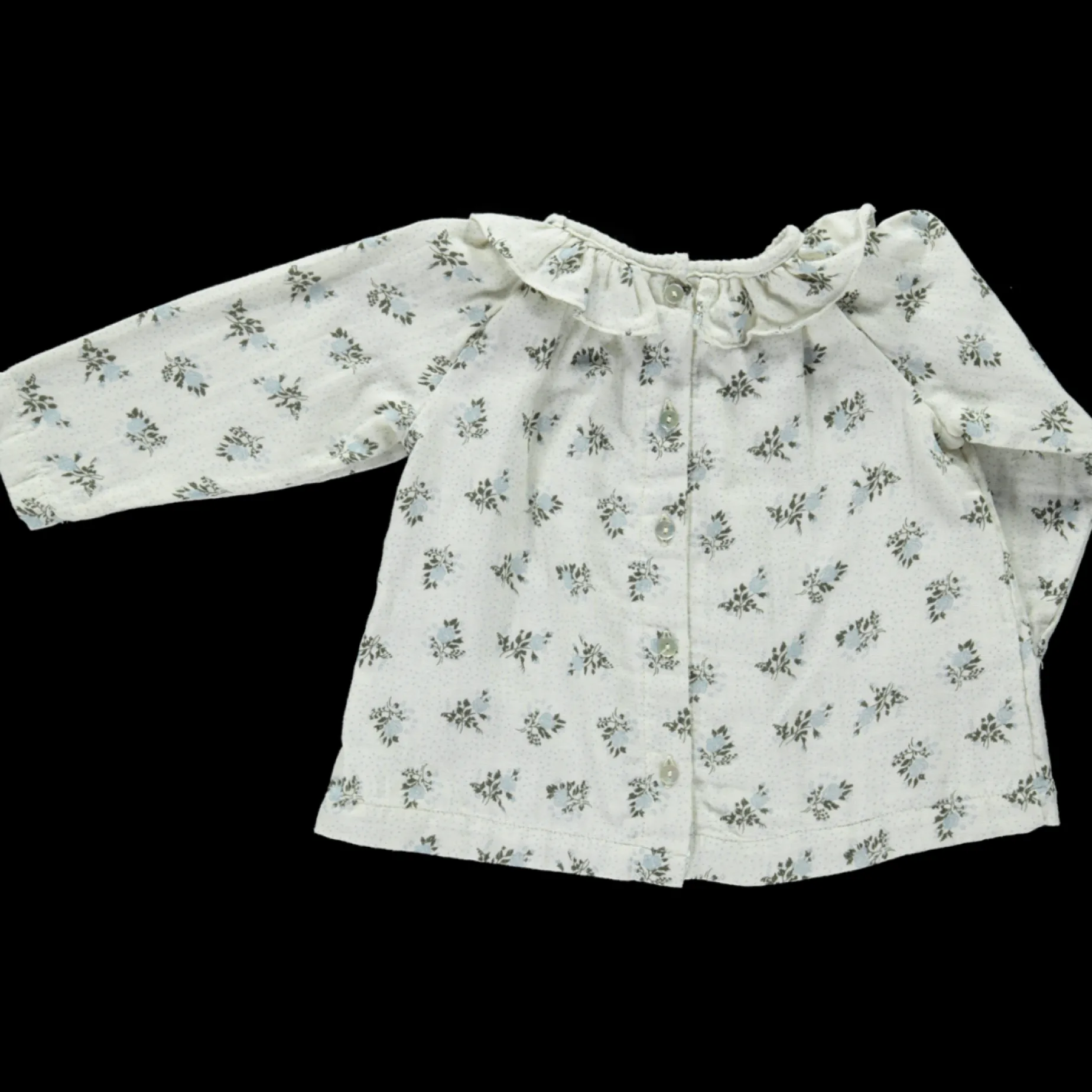 Poudre Organic Blouses & Chemises | BLOUSE CHARME Fleurs Blue Fog Fleurs-Blue-Fog