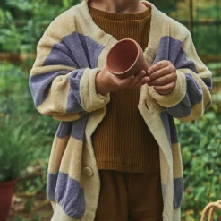Poudre Organic Cardigans | CARDIGAN BRUNELLE ÉPONGE Rayures Lavender RayuresLavender