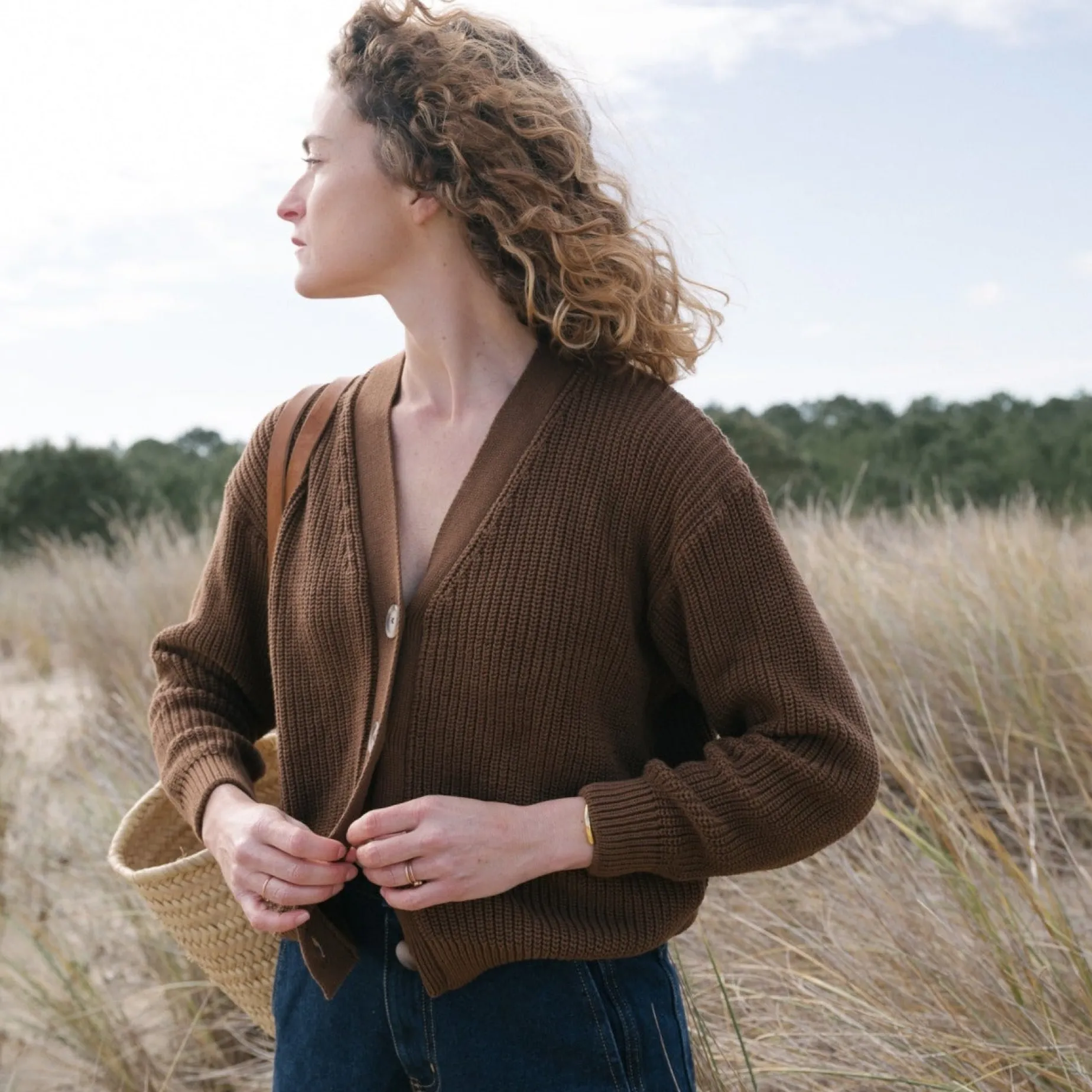 Poudre Organic Cardigans | CARDIGAN MATÉ ADULTE Noisette