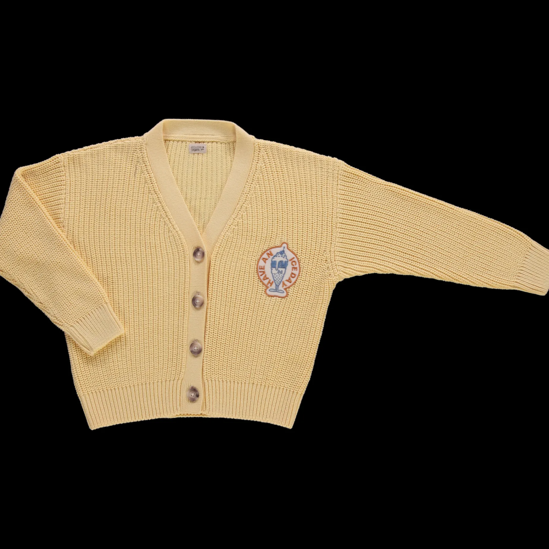 Poudre Organic Cardigans | Cardigans | CARDIGAN MATÉ ICE-CREAM Jaune Pastel Ice-creamJaunePastel