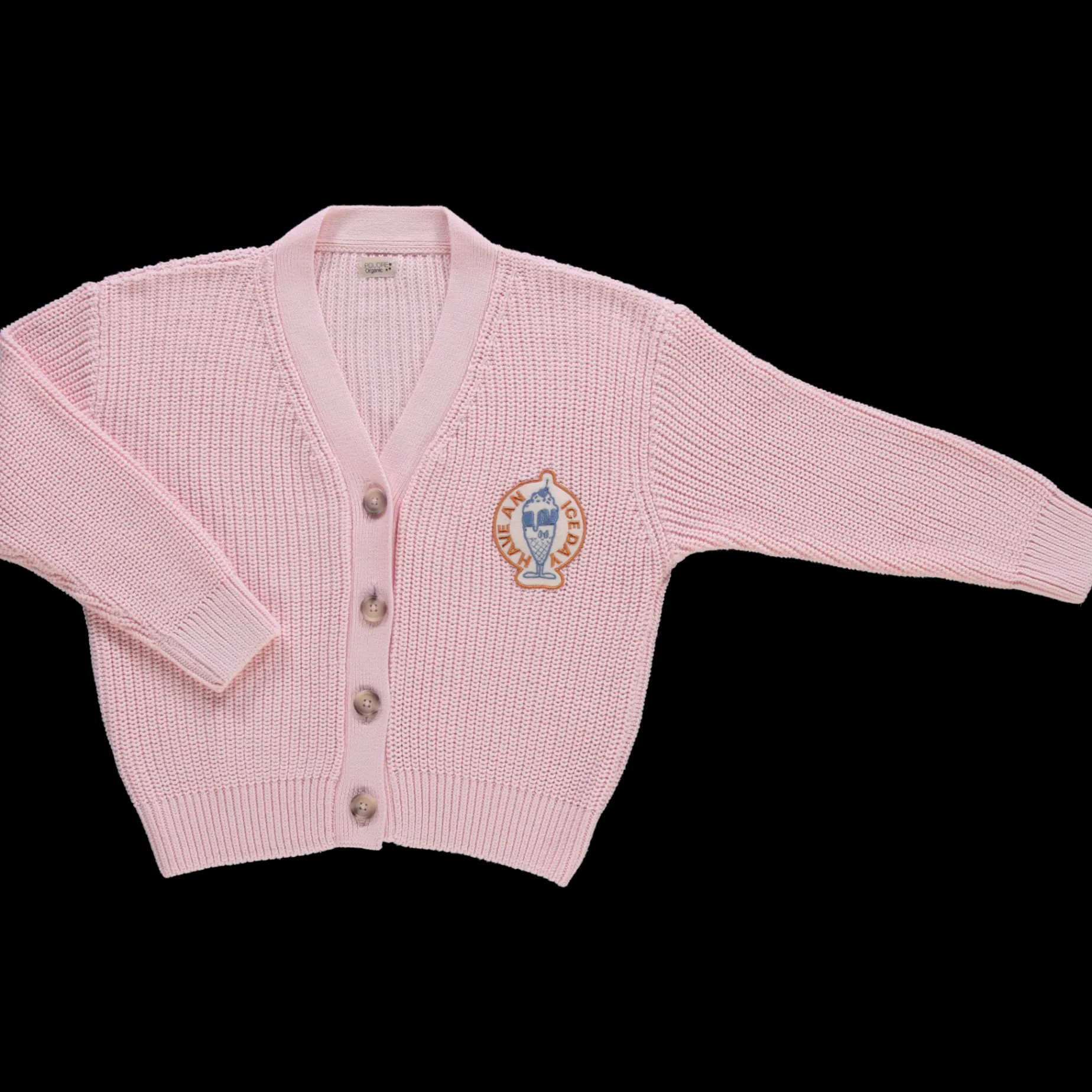 Poudre Organic Cardigans | Cardigans | CARDIGAN MATÉ ICE-CREAM Rose Pastel Ice-creamRosePastel