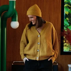 Poudre Organic Cardigans | CARDIGAN MATÉ LAINE ADULTE Moutarde