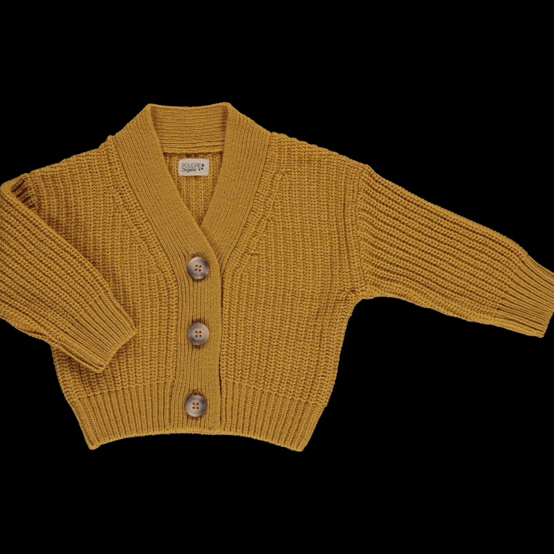 Poudre Organic Cardigans | Cardigans | CARDIGAN MATÉ LAINE Moutarde