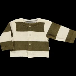 Poudre Organic Cardigans | Cardigans | CARDIGAN MELISSE ÉPONGE Rayures Fir Green RayuresFirGreen