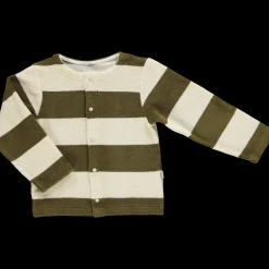Poudre Organic Cardigans | Cardigans | CARDIGAN MELISSE ÉPONGE Rayures Fir Green RayuresFirGreen