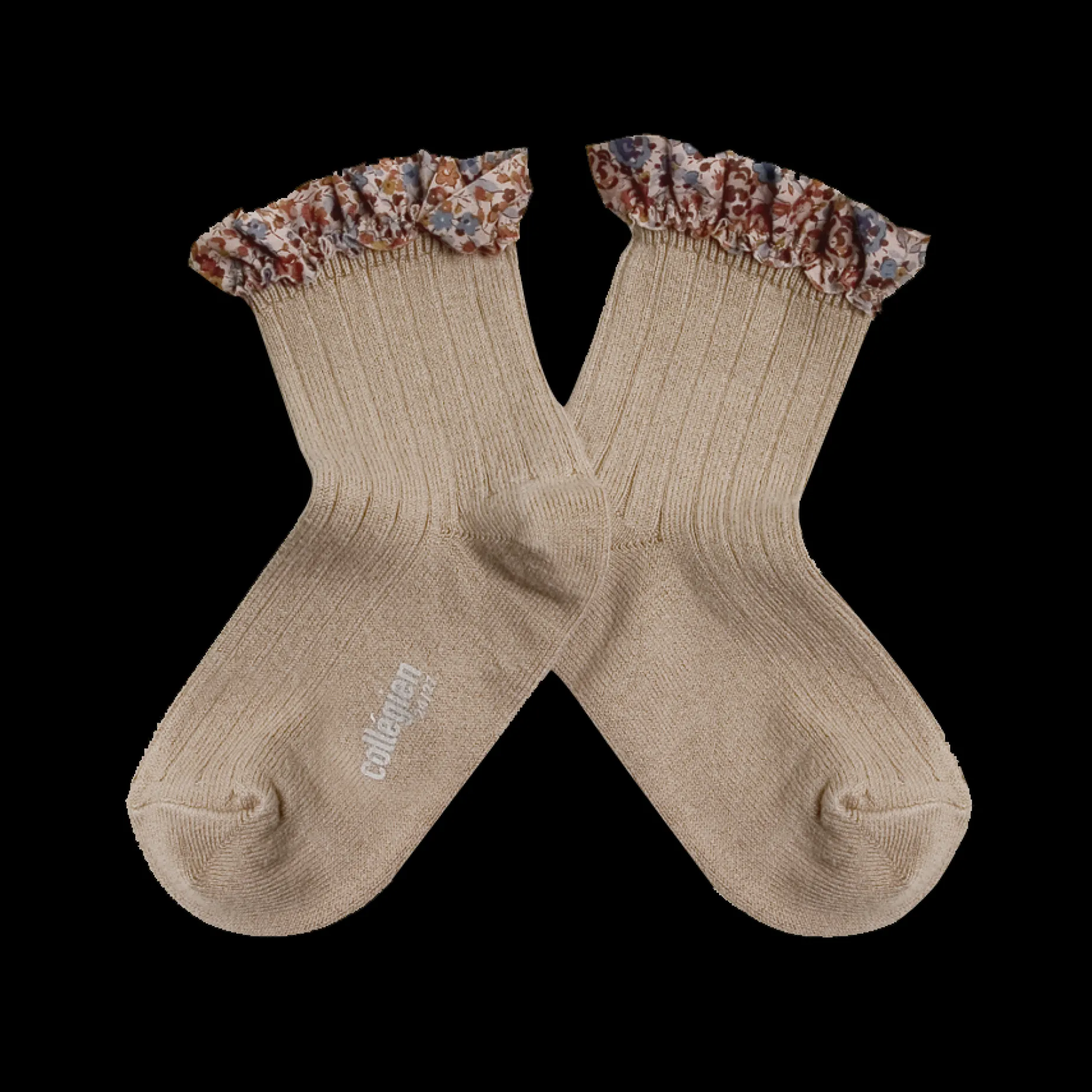 Poudre Organic Chaussettes & Collants | Chaussettes & Collants | CHAUSSETTES CHARLOTTE À DENTELLES LIBERTY Petite Taupe PetiteTaupe