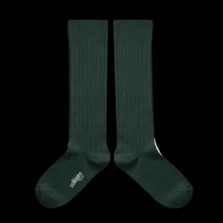 Poudre Organic Chaussettes & Collants | Chaussettes & Collants | CHAUSSETTES HAUTES À CÔTES Vert Forêt VertForêt