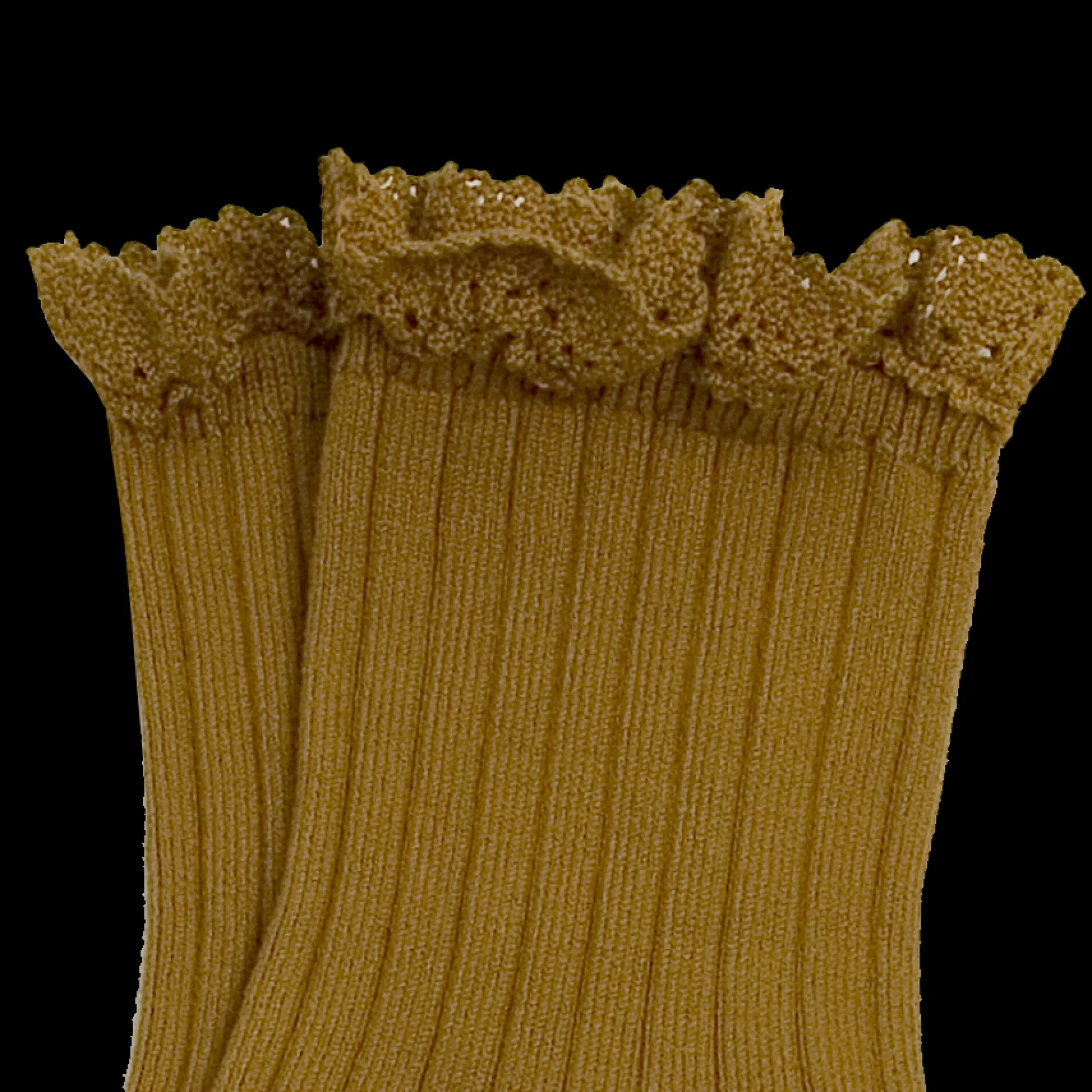 Poudre Organic Chaussettes & Collants | Chaussettes & Collants | CHAUSSETTES LILI À DENTELLES Moutarde