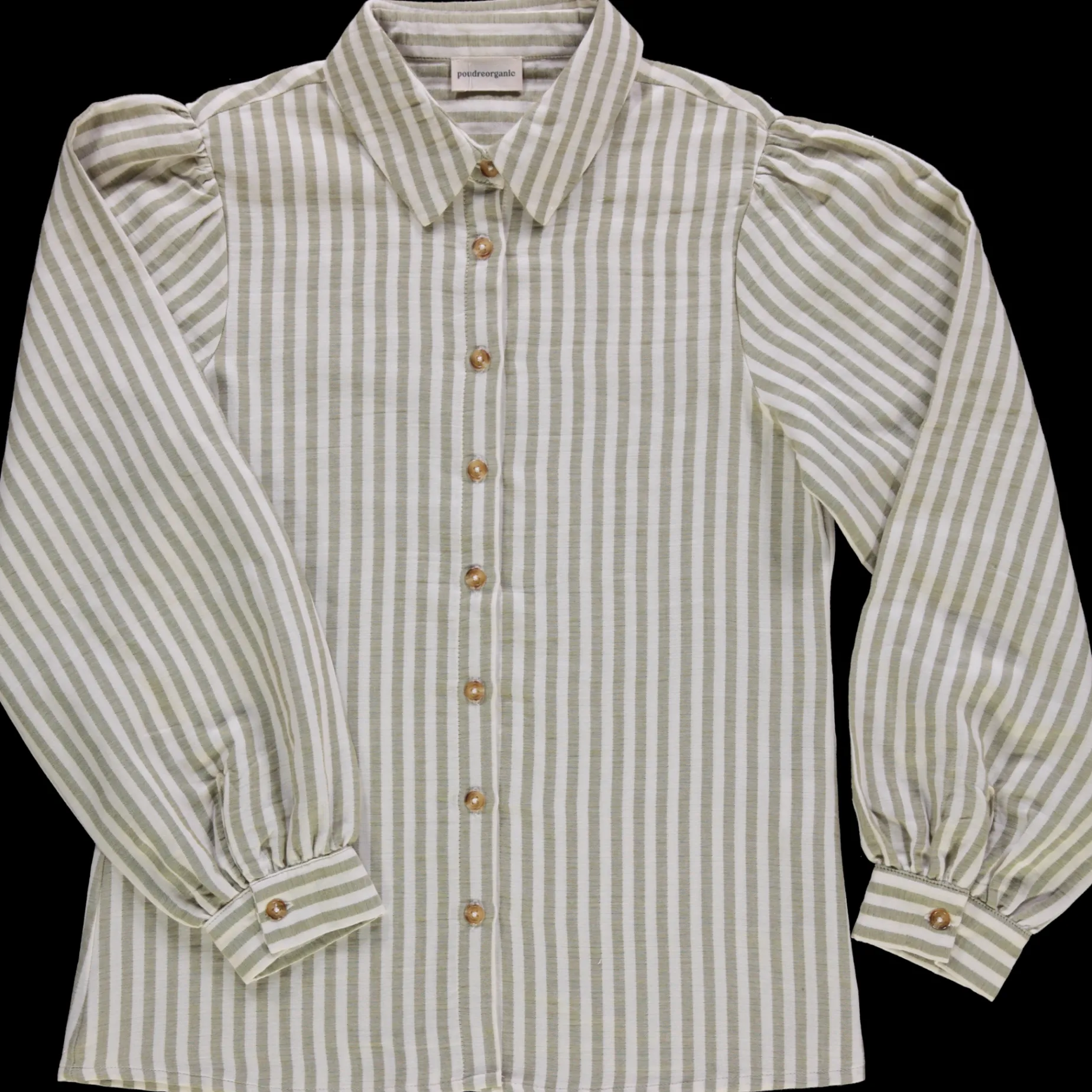 Poudre Organic Blouses & Chemises | Duos Kids/adultes | CHEMISE AULNE Rayures Green Moss RayuresGreenMoss