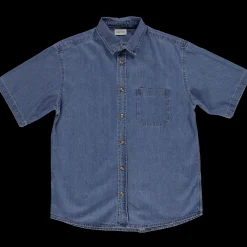 Poudre Organic Chemises & Surchemises | CHEMISE SPIREE MANCHES COURTES Denim Blue Denim-Blue
