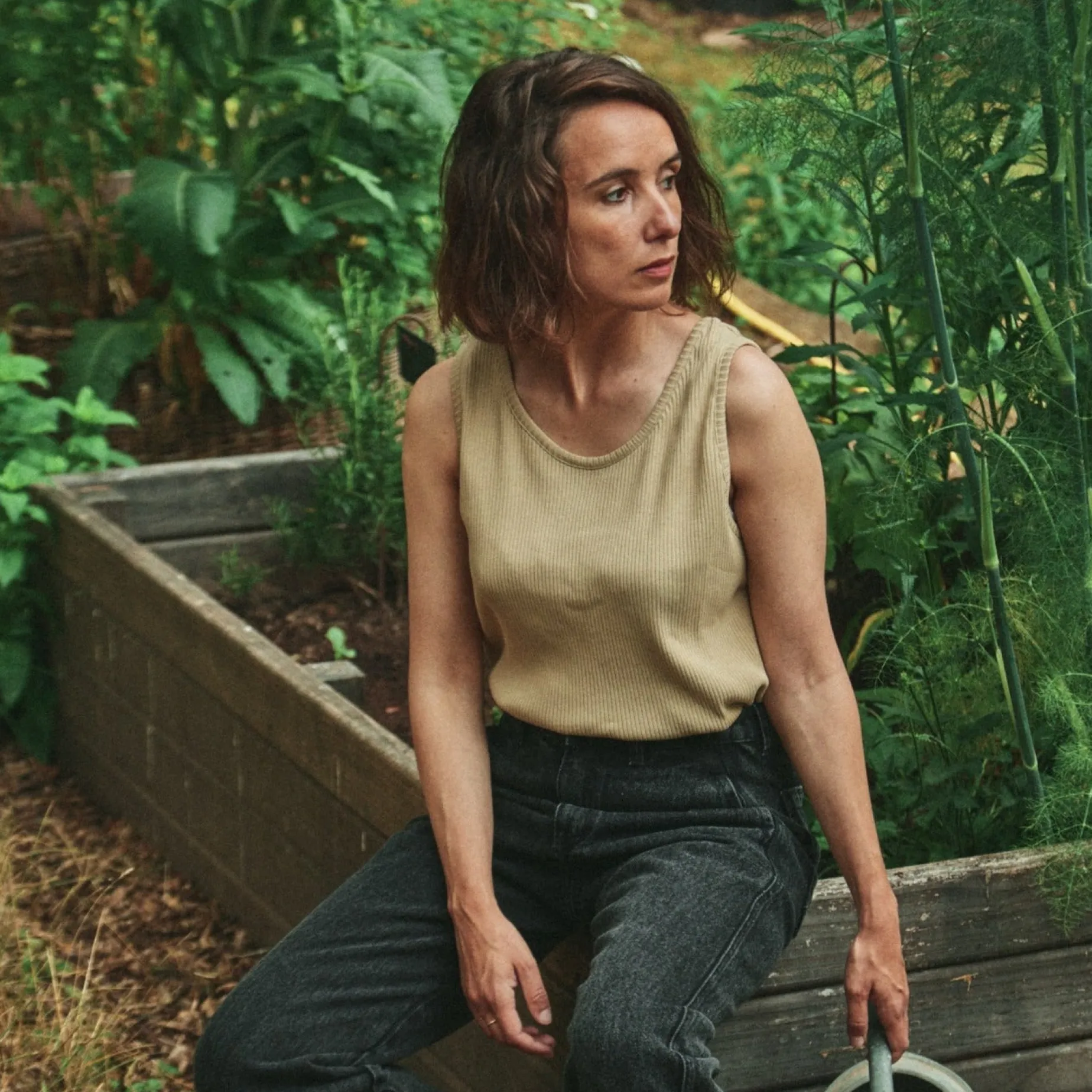 Poudre Organic T-shirts | DÉBARDEUR PIMENT CÔTELÉ ADULTE Olive Gray OliveGray