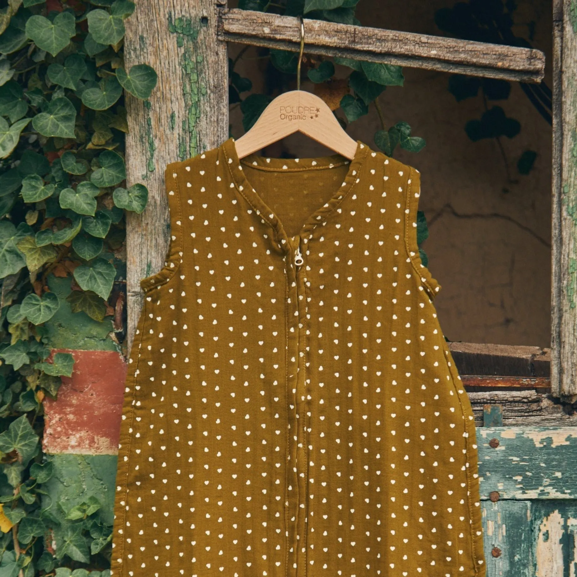 Poudre Organic Linge De Lit | Linge De Lit | GIGOTEUSE TILLEUL Coeurs Fir Green CoeursFirGreen