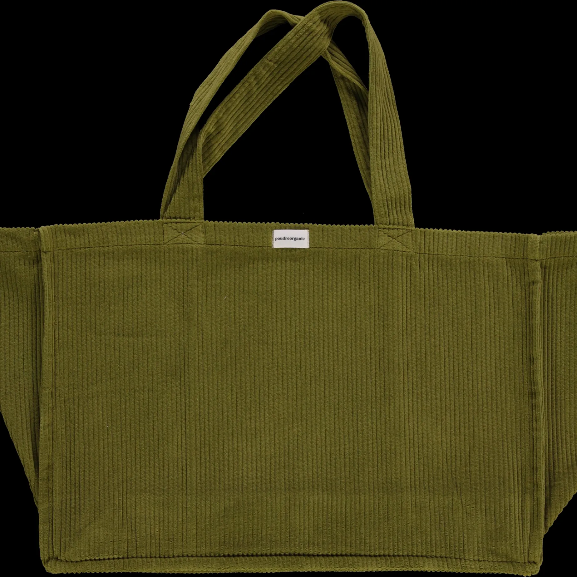 Poudre Organic Sacs | Sacs | GRAND CABAS VIGNE VELOURS CÔTELÉ Green Moss GreenMoss