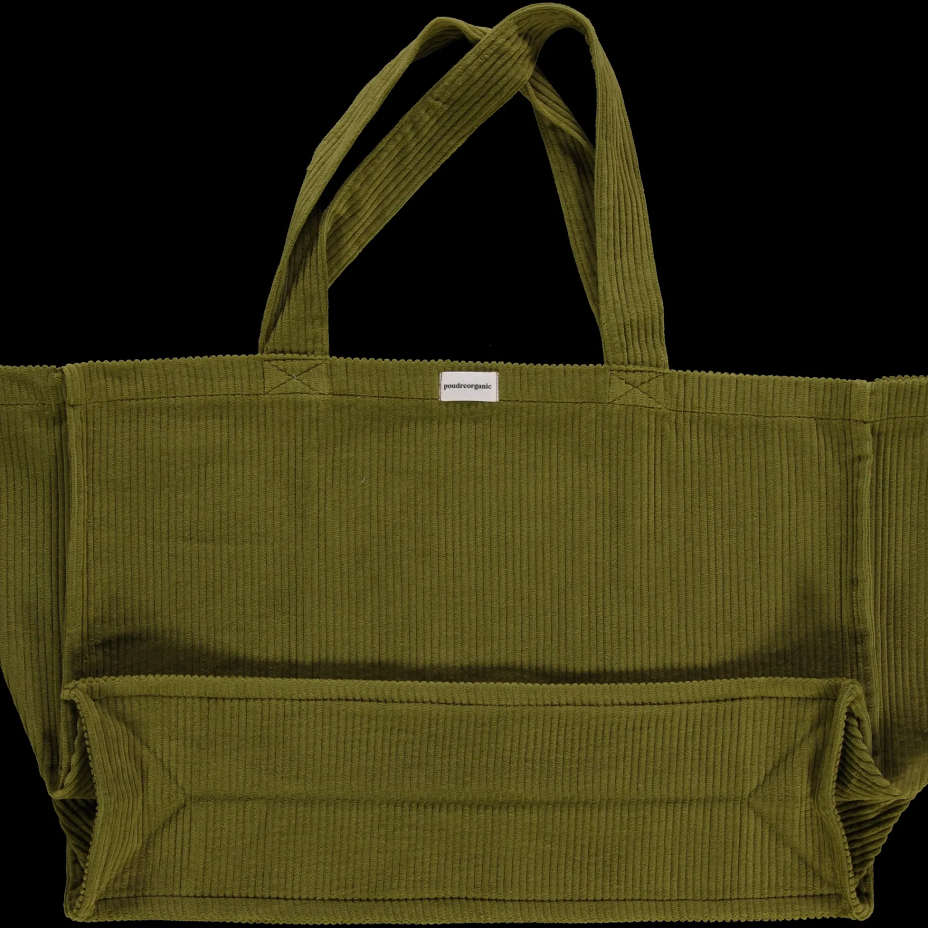Poudre Organic Sacs | Sacs | GRAND CABAS VIGNE VELOURS CÔTELÉ Green Moss GreenMoss