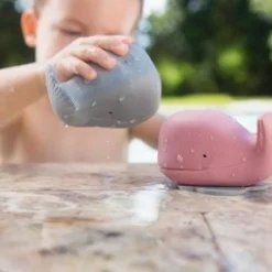 Poudre Organic Peluches & Jouets | JOUET DE BAIN BALEINE • HEVEA Rose