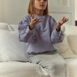 Poudre Organic Jupes & Robes | Duos Kids/adultes | JUPE COSMOS CÔTELÉ KIDS Gris Clair Chiné GrisClairChiné