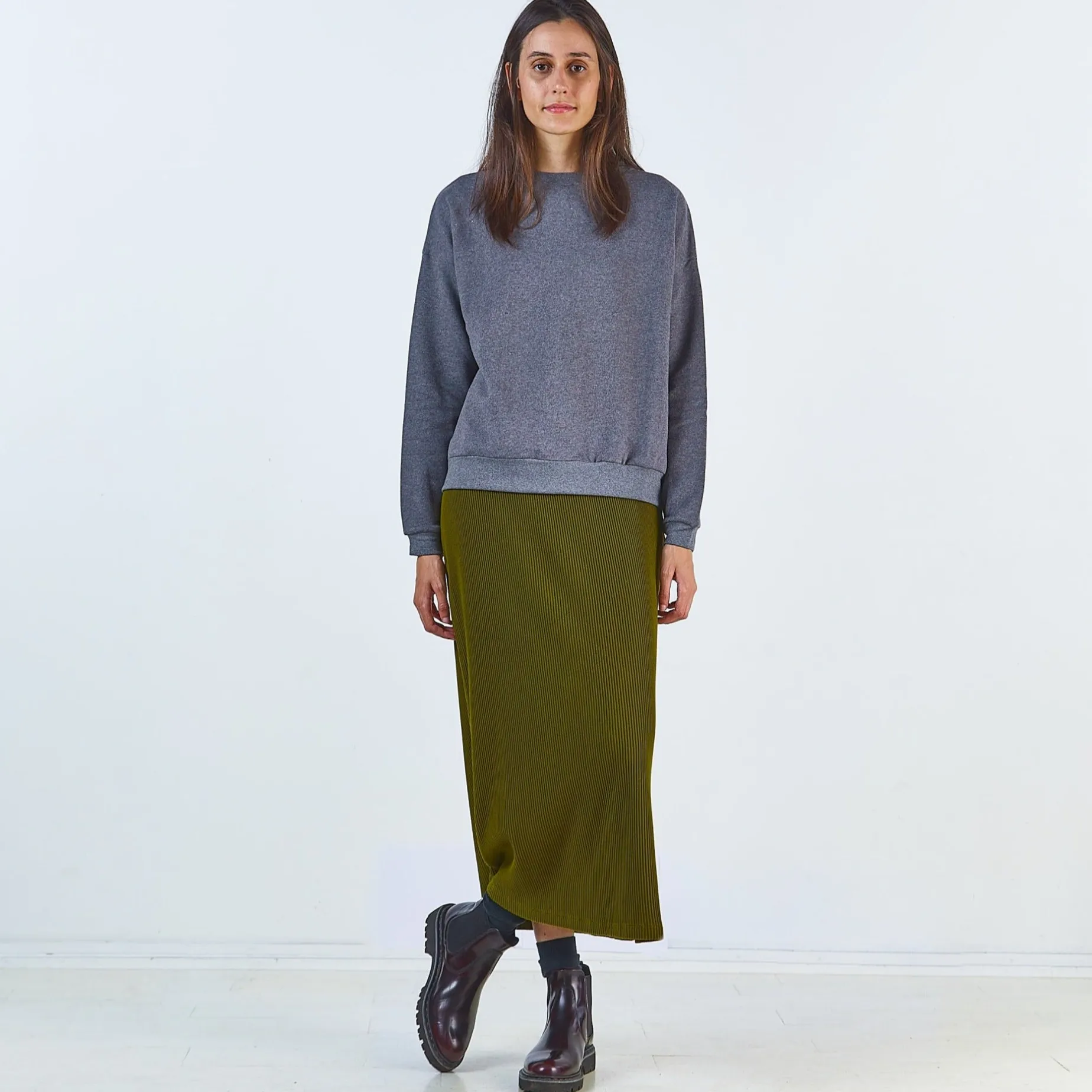 Poudre Organic Jupes & Robes | JUPE LONGUE COSMOS CÔTELÉ Fir Green FirGreen
