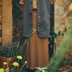 Poudre Organic Jupes & Robes | JUPE LONGUE COSMOS CÔTELÉ Toffee