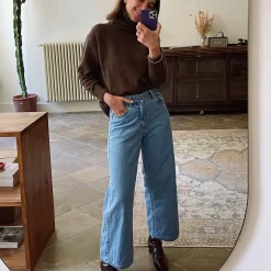 Poudre Organic Pantalons & Leggings | PANTALON BERGENIE Denim Blue Denim-Blue