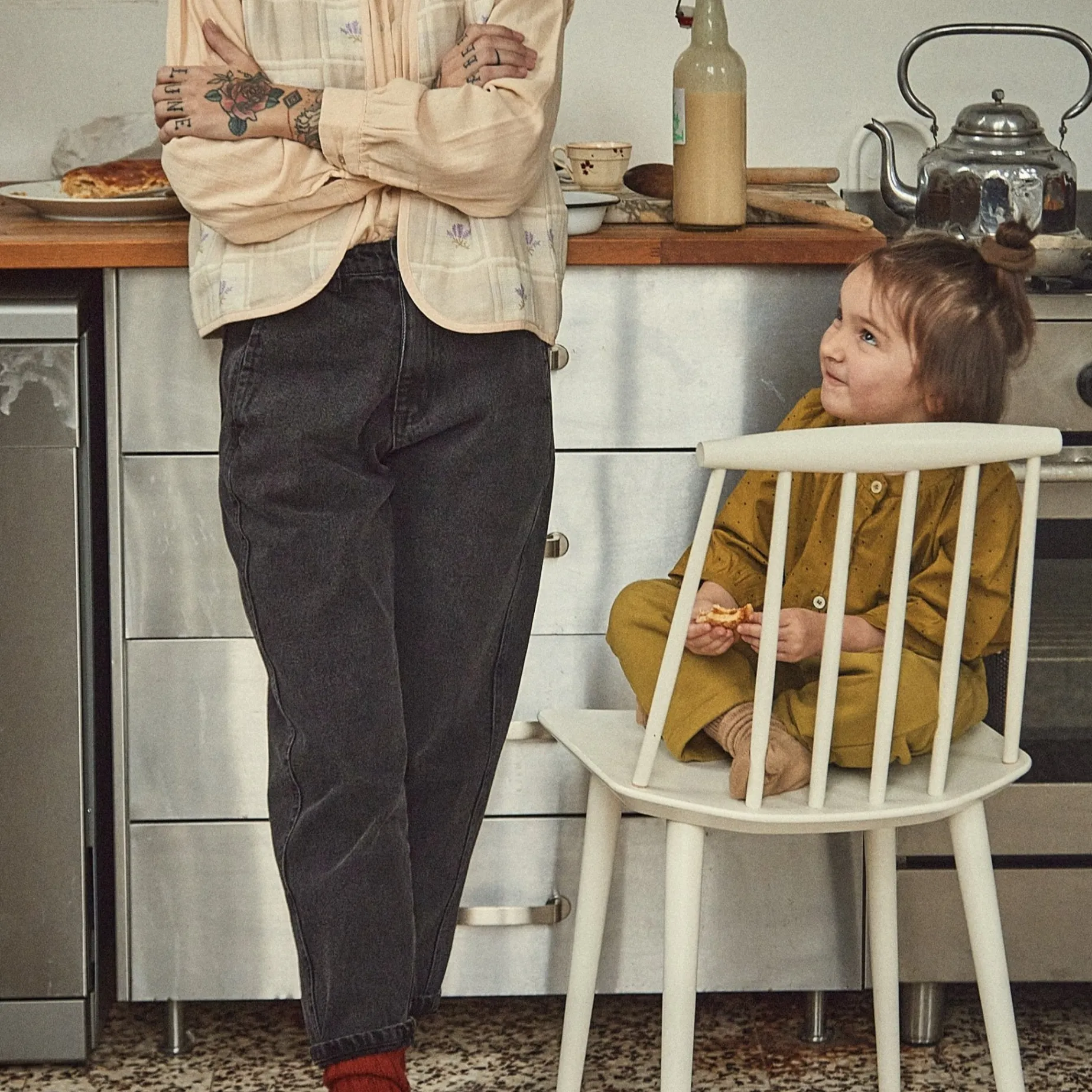 Poudre Organic Pantalons | Pantalons & Leggings | PANTALON CAROTTE LONG Denim Noir Denim-Noir