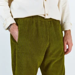 Poudre Organic Pantalons | Pantalons & Leggings | PANTALON COQUELICOT VELOURS CÔTELÉ Fir Green FirGreen