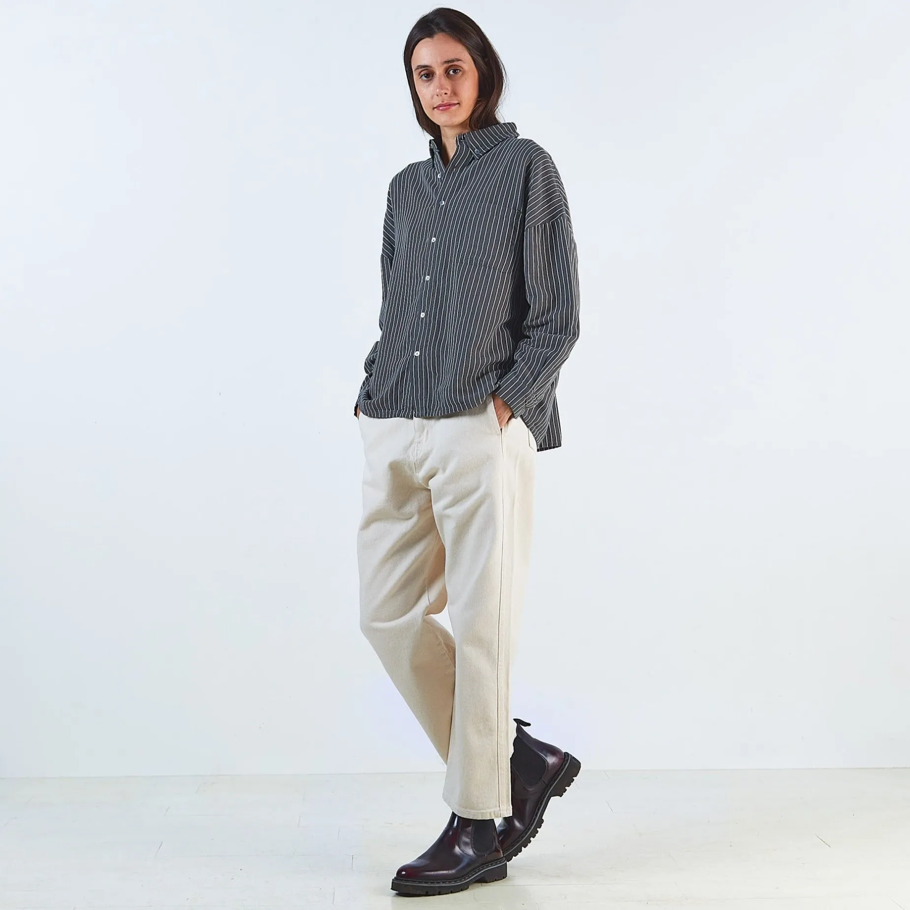 Poudre Organic Pantalons & Leggings | PANTALON GENTIANE Denim Écru Denim-Écru