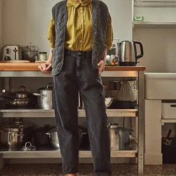 Poudre Organic Pantalons & Leggings | PANTALON GENTIANE LONG Denim Noir Denim-Noir