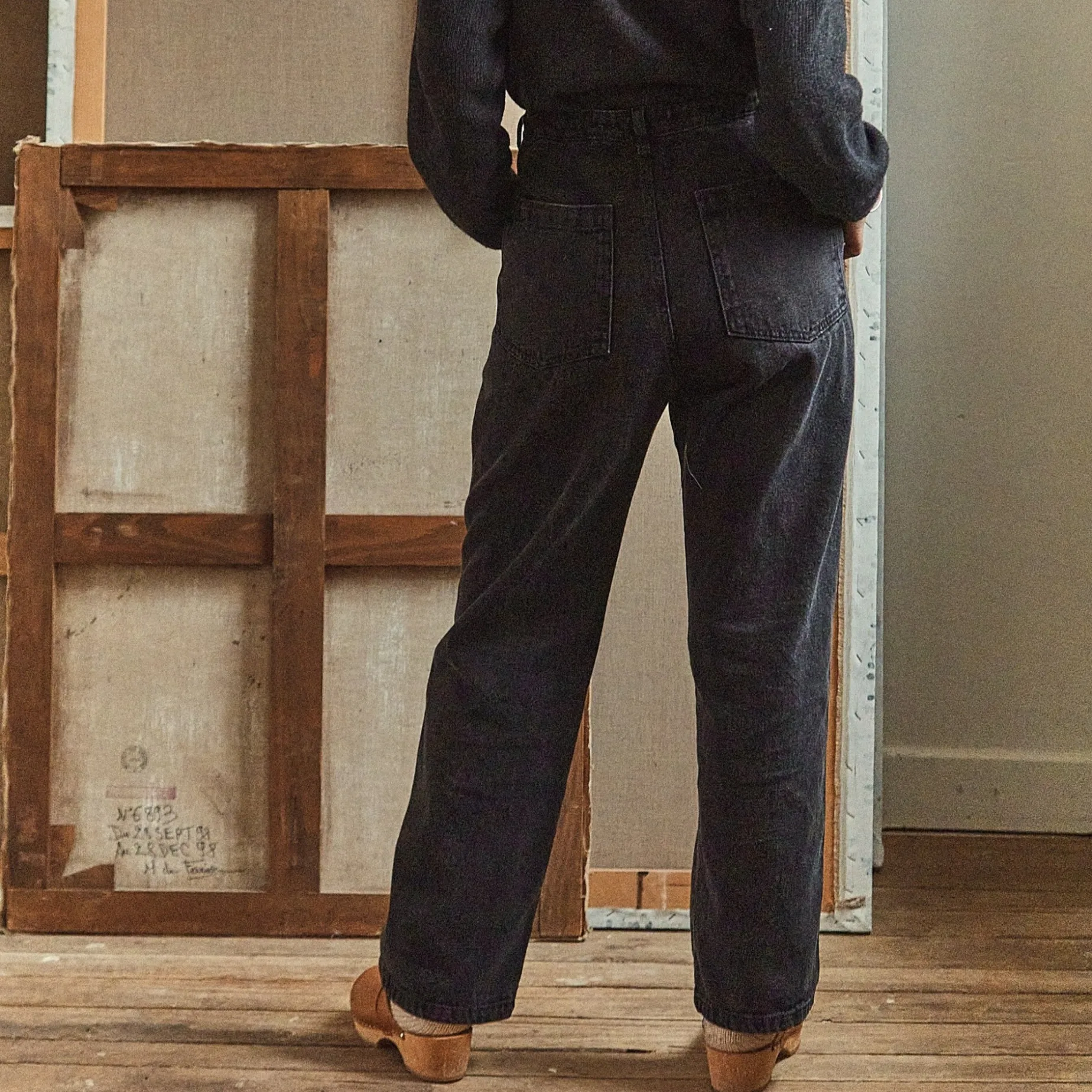 Poudre Organic Pantalons & Leggings | PANTALON GENTIANE LONG Denim Noir Denim-Noir