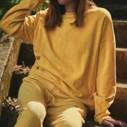 Poudre Organic Homewear | Pantalons & Leggings | PANTALON GLAïEUL NID D'ABEILLE Mimosa