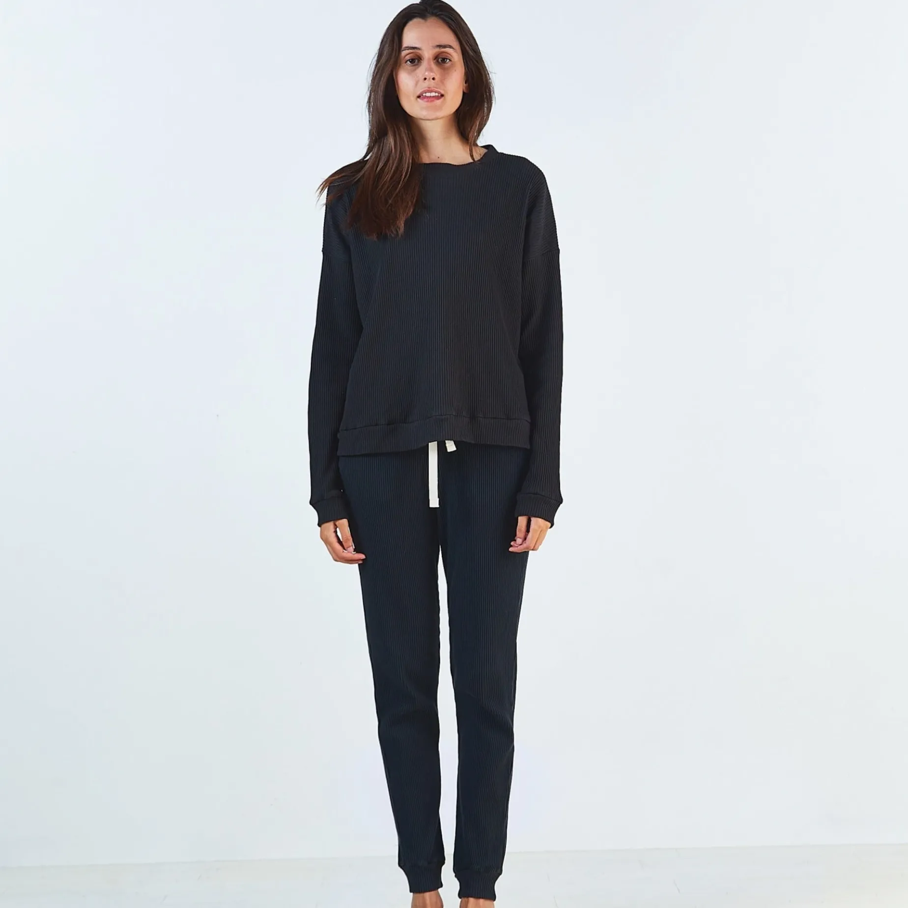 Poudre Organic Homewear | Pantalons & Leggings | PANTALON ONONIS CÔTELÉ Pirate Black PirateBlack