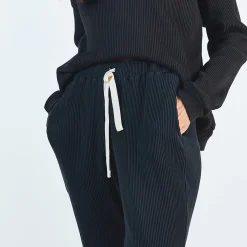 Poudre Organic Homewear | Pantalons & Leggings | PANTALON ONONIS CÔTELÉ Pirate Black PirateBlack