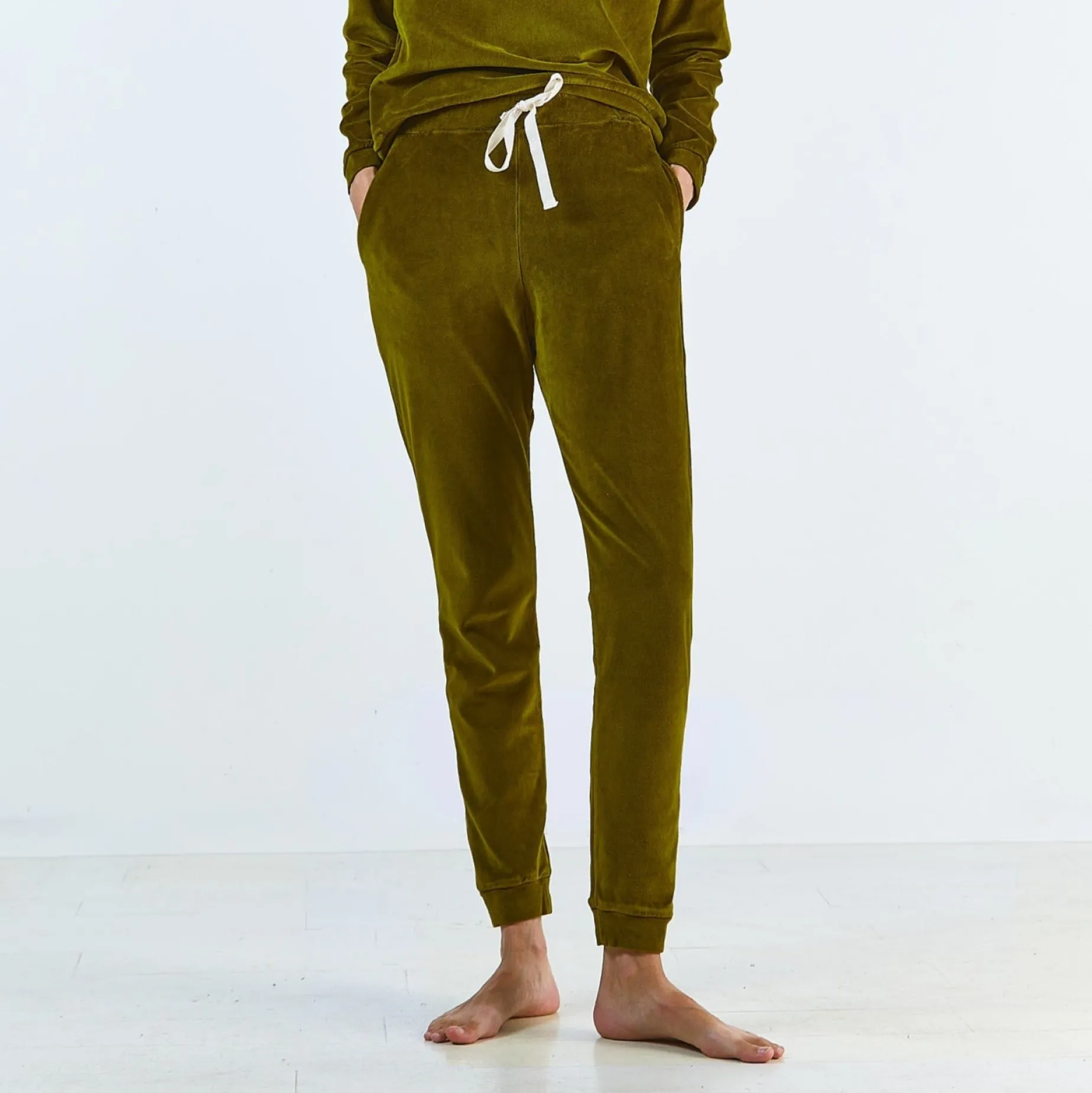 Poudre Organic Homewear | Pantalons & Leggings | PANTALON ONONIS VELOURS Fir Green FirGreen