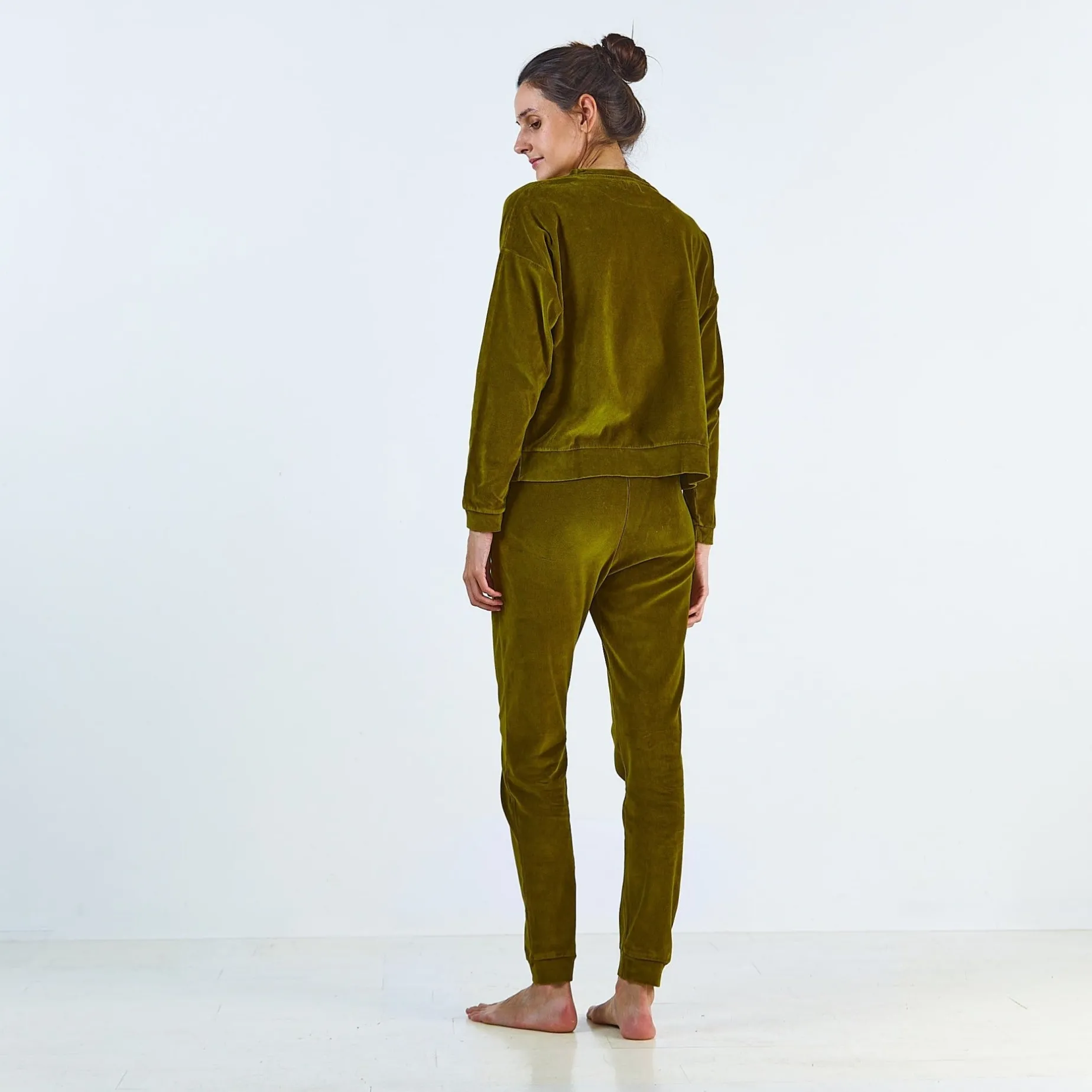 Poudre Organic Homewear | Pantalons & Leggings | PANTALON ONONIS VELOURS Fir Green FirGreen