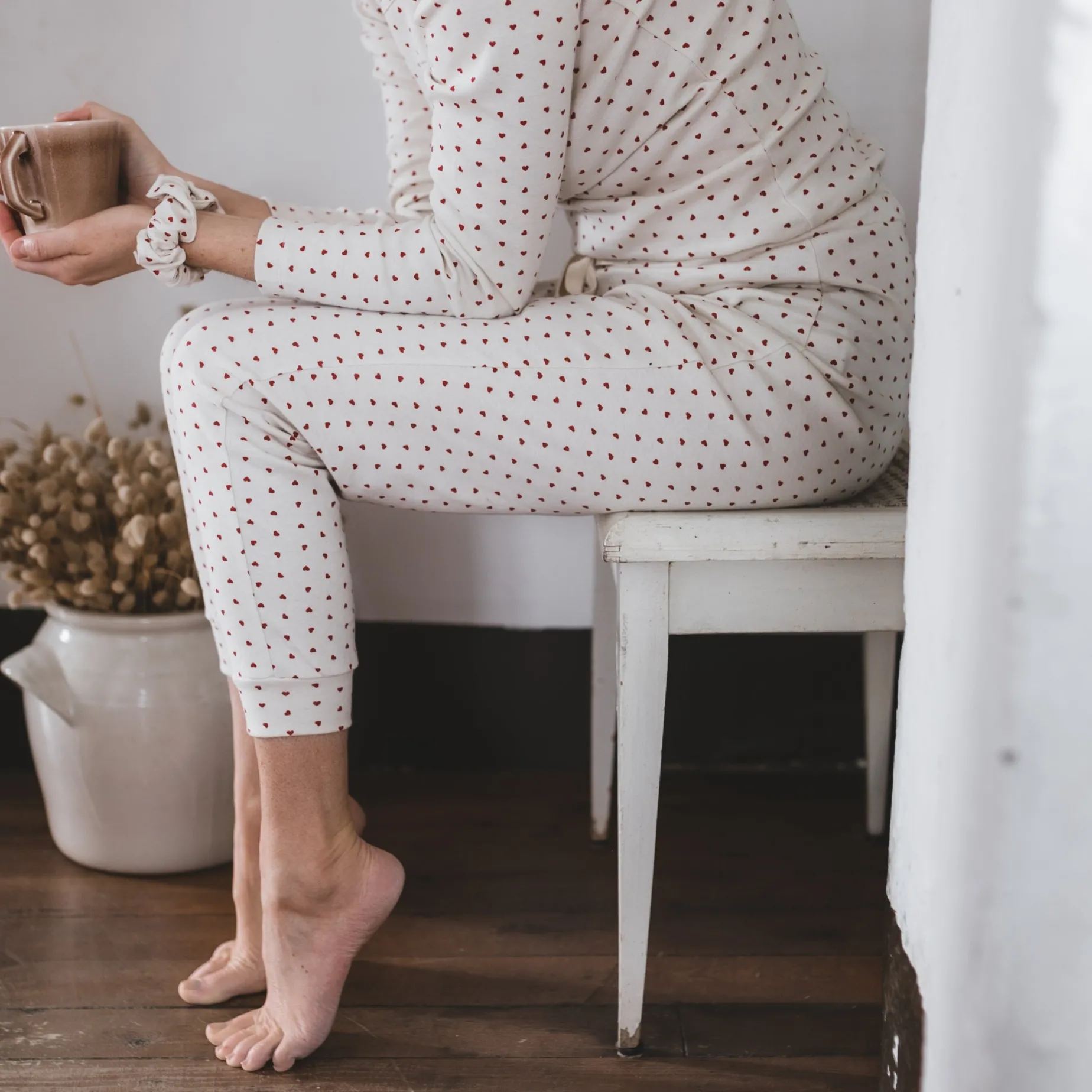 Poudre Organic Homewear | Pantalons & Leggings | PANTALON TULIPE Coeurs Lipstick Coeurs-Lipstick