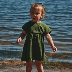 Poudre Organic Jupes & Robes | ROBE DAHLIA CÔTELÉ Forest Green ForestGreen