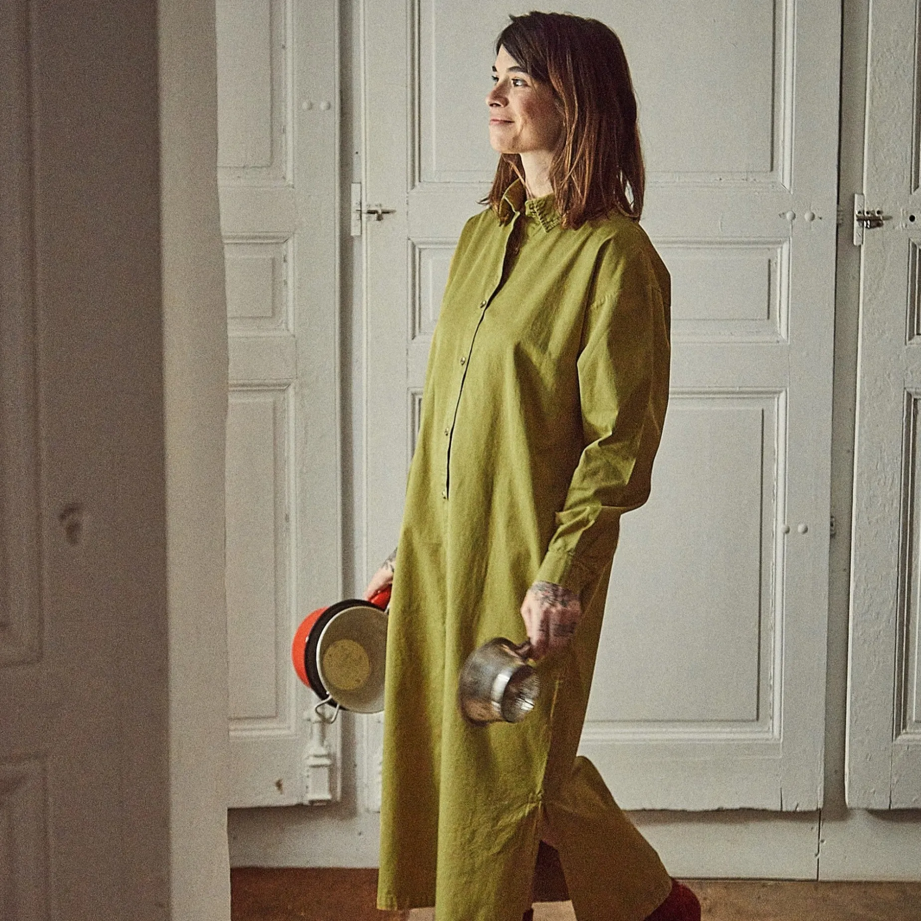 Poudre Organic Jupes & Robes | ROBE LIS Green Moss GreenMoss