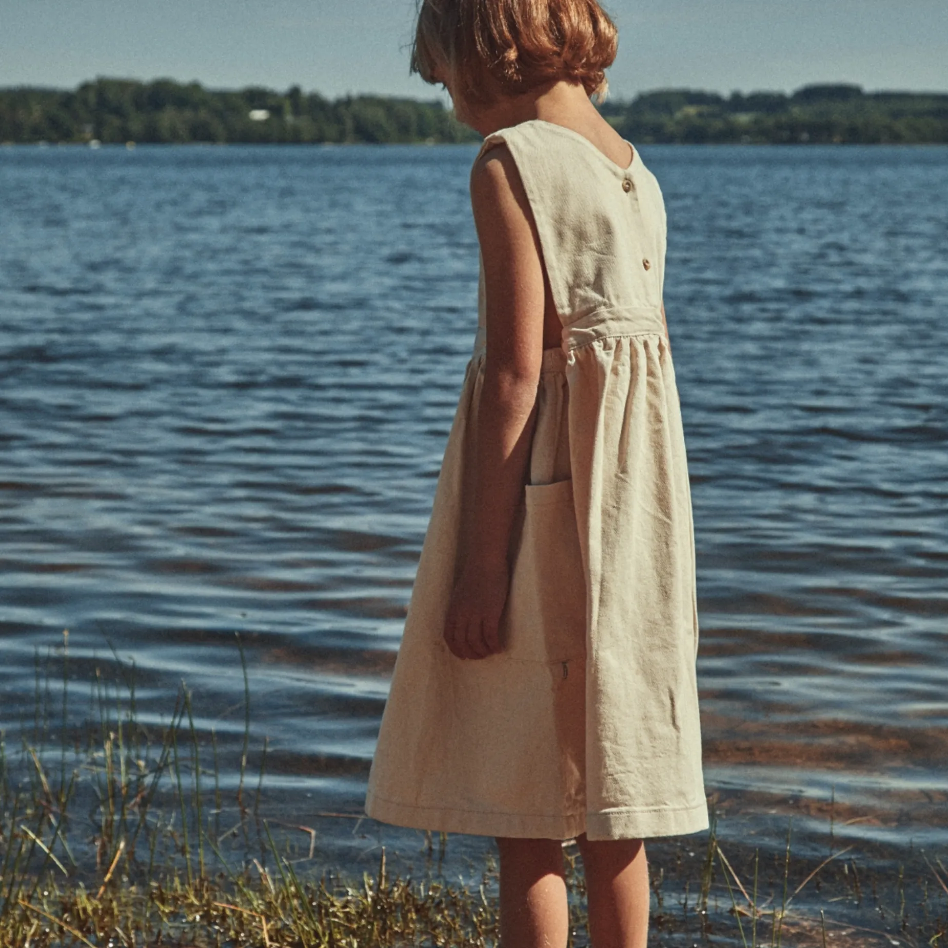 Poudre Organic Jupes & Robes | ROBE MANGUE Denim Écru Denim-Ecru