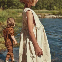 Poudre Organic Jupes & Robes | ROBE MANGUE Denim Écru Denim-Ecru
