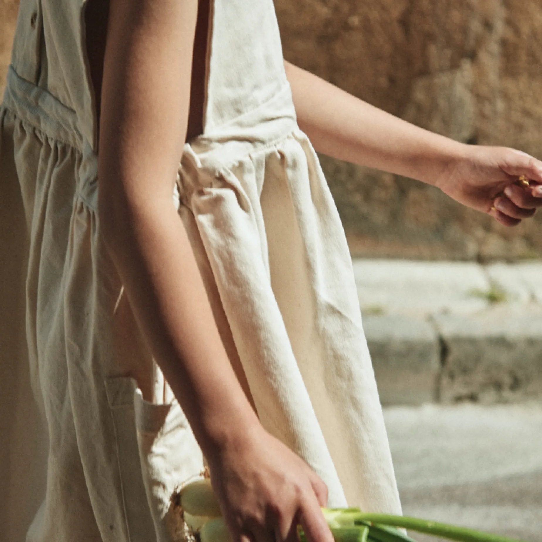 Poudre Organic Jupes & Robes | ROBE MANGUE Denim Écru Denim-Ecru