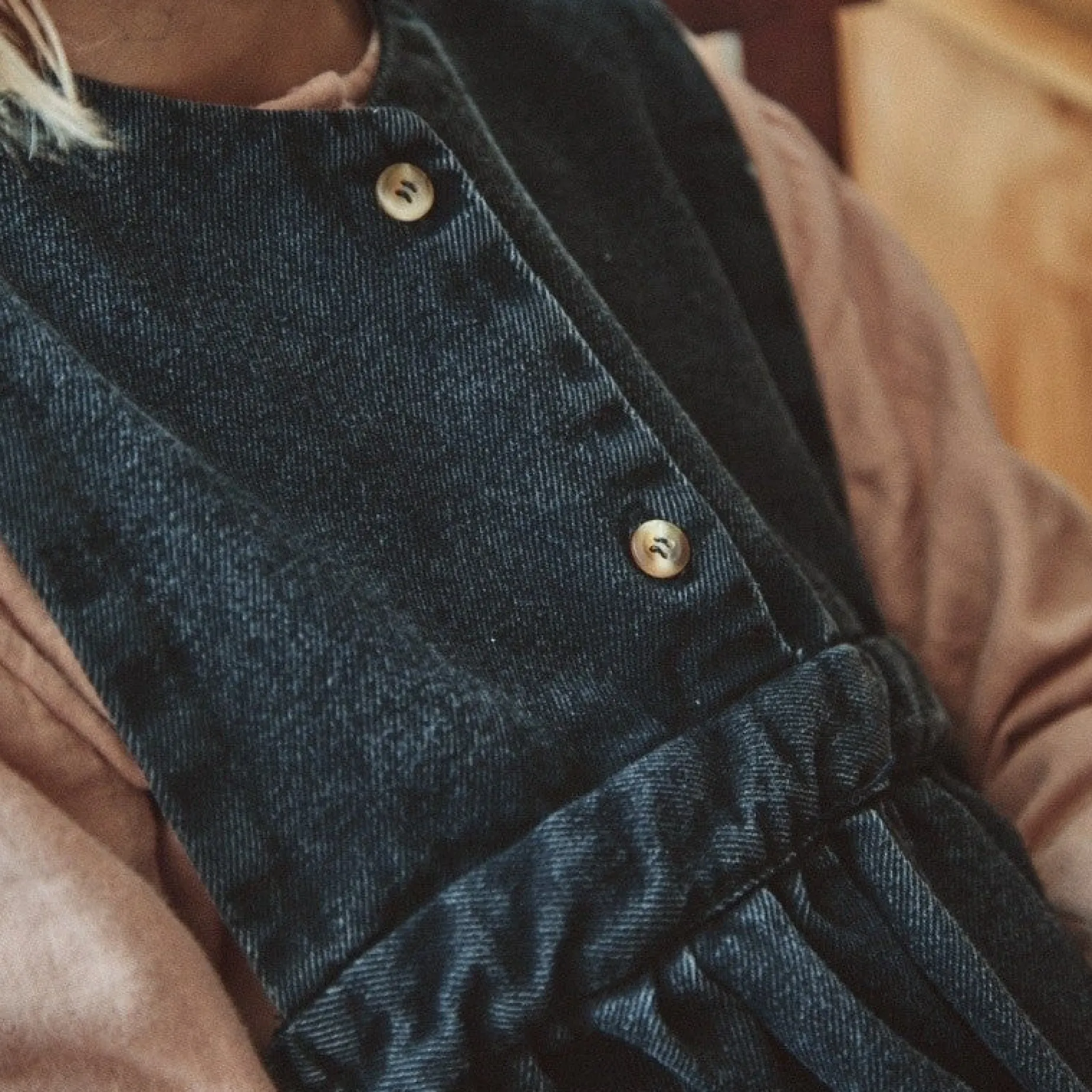Poudre Organic Jupes & Robes | ROBE MANGUE Denim Noir Denim-Noir