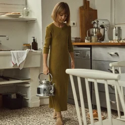 Poudre Organic Jupes & Robes | ROBE ORCHIDÉE CÔTELÉ KIDS Green Moss GreenMoss