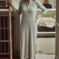 Poudre Organic Jupes & Robes | ROBE TAGETE CÔTELÉ Gris Clair Chiné GrisClairChiné