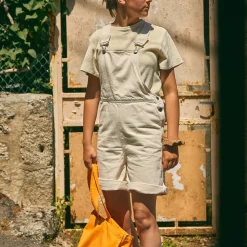 Poudre Organic Combinaisons & Salopettes | SALOPETTE PRUNE Denim Écru Denim-Ecru