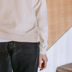 Poudre Organic Homewear | Sweatshirts | SWEATSHIRT ACENTRA VELOURS Almond Milk AlmondMilk