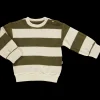 Poudre Organic Sweatshirts | Sweatshirts | SWEATSHIRT CASSANDRE ÉPONGE Rayures Fir Green RayuresFirGreen