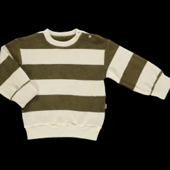 Poudre Organic Sweatshirts | Sweatshirts | SWEATSHIRT CASSANDRE ÉPONGE Rayures Fir Green RayuresFirGreen