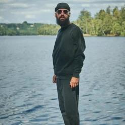 Poudre Organic Homewear | Sweatshirts | SWEATSHIRT REDONDO MOLLETON Pirate Black PirateBlack