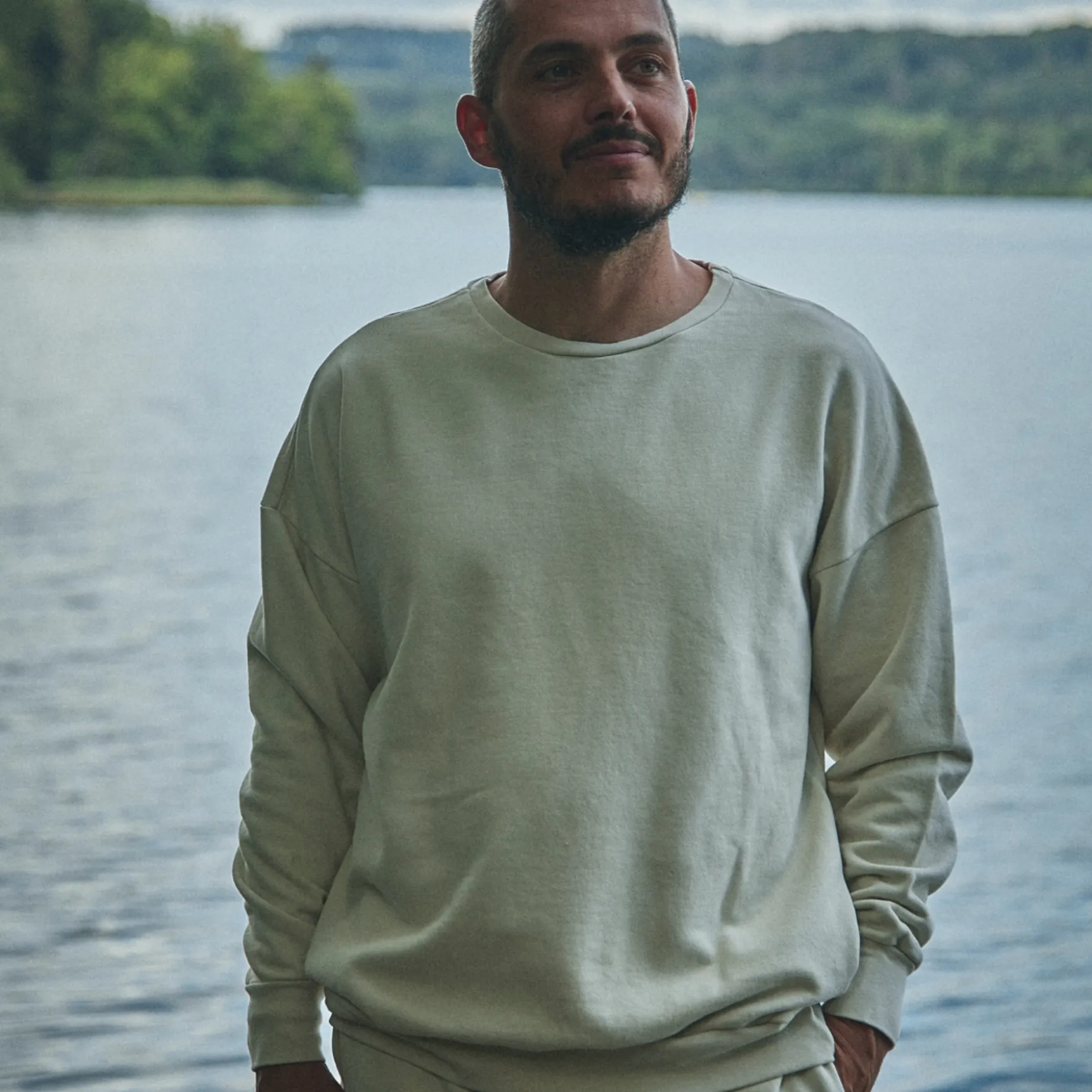 Poudre Organic Homewear | Sweatshirts | SWEATSHIRT REDONDO MOLLETON Almond Milk AlmondMilk