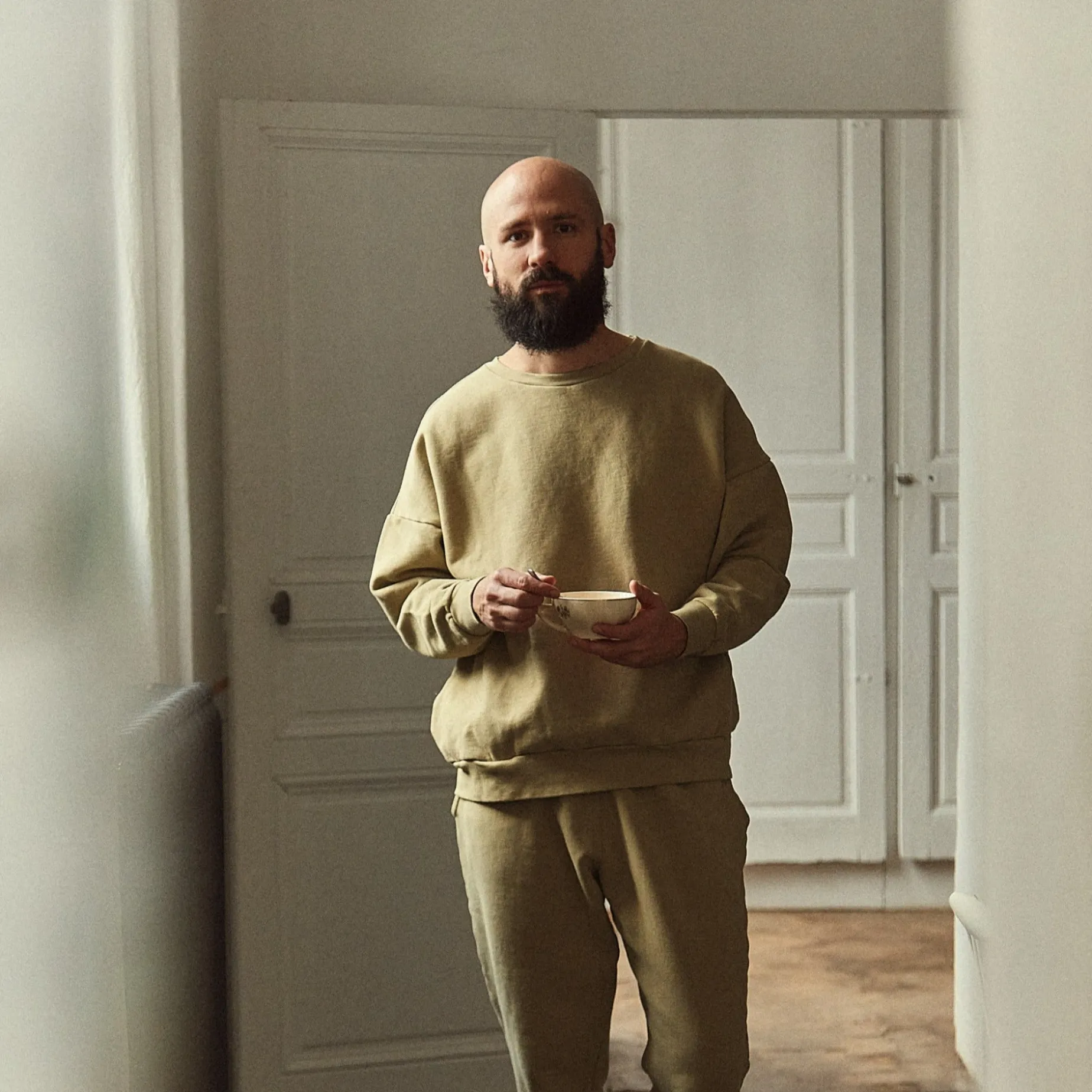 Poudre Organic Homewear | Sweatshirts | SWEATSHIRT REDONDO MOLLETON Olive Gray OliveGray